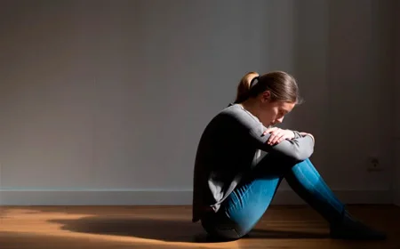 Девушка сидит на полу